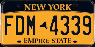 NY license plate FDM4339
