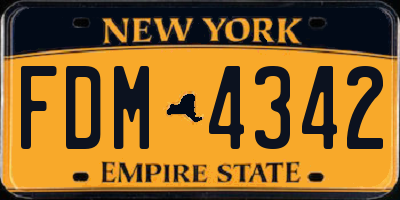 NY license plate FDM4342
