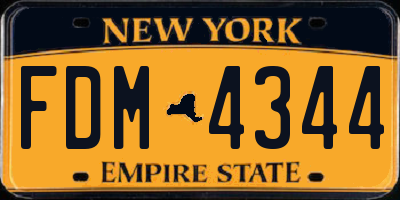 NY license plate FDM4344