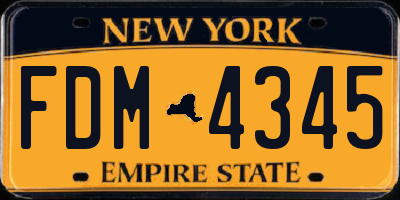 NY license plate FDM4345