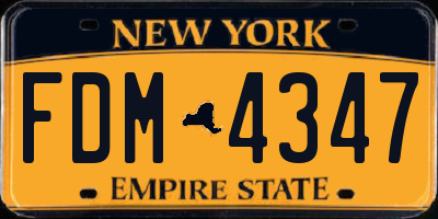 NY license plate FDM4347