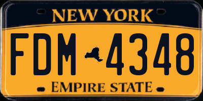 NY license plate FDM4348