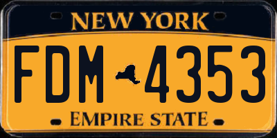 NY license plate FDM4353