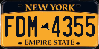 NY license plate FDM4355