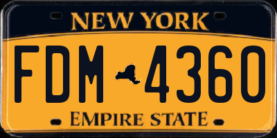 NY license plate FDM4360