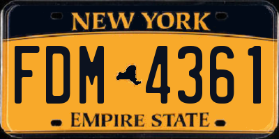 NY license plate FDM4361