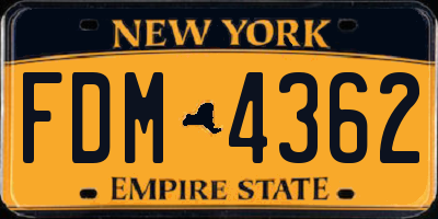 NY license plate FDM4362