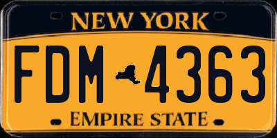 NY license plate FDM4363