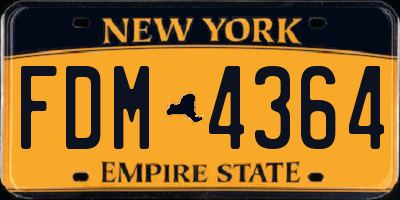 NY license plate FDM4364