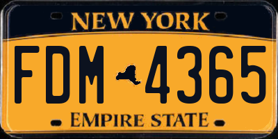NY license plate FDM4365