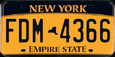 NY license plate FDM4366