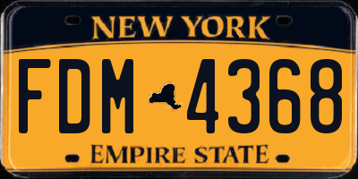 NY license plate FDM4368