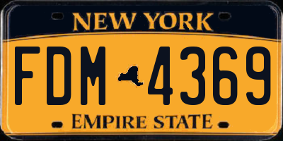 NY license plate FDM4369