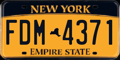 NY license plate FDM4371