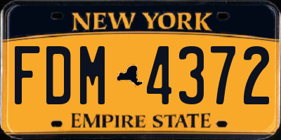 NY license plate FDM4372