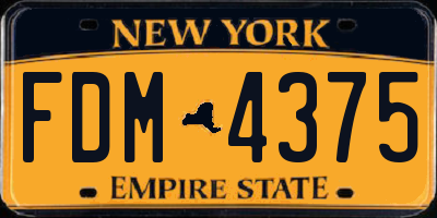 NY license plate FDM4375