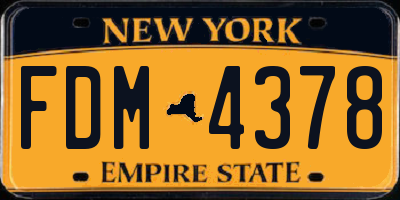 NY license plate FDM4378