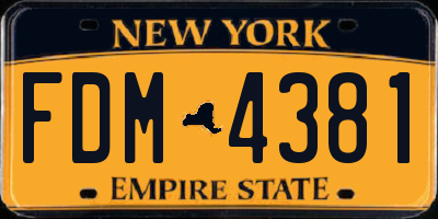 NY license plate FDM4381