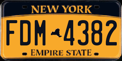 NY license plate FDM4382