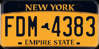 NY license plate FDM4383