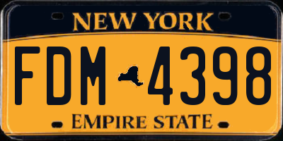 NY license plate FDM4398