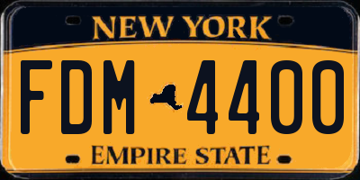 NY license plate FDM4400