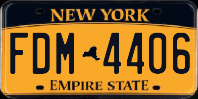NY license plate FDM4406