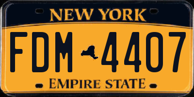 NY license plate FDM4407