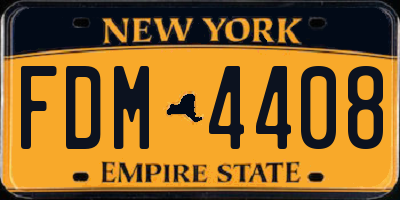 NY license plate FDM4408