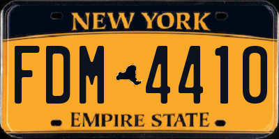 NY license plate FDM4410