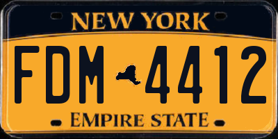 NY license plate FDM4412