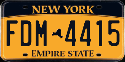 NY license plate FDM4415