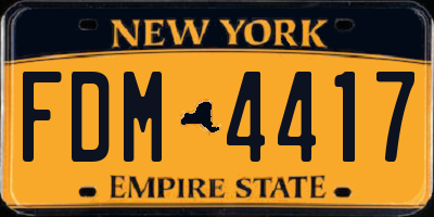 NY license plate FDM4417