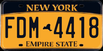 NY license plate FDM4418