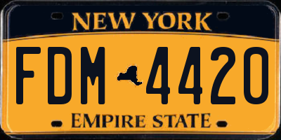 NY license plate FDM4420
