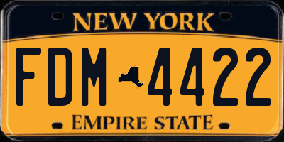 NY license plate FDM4422
