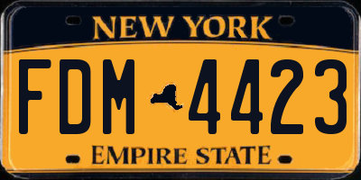 NY license plate FDM4423