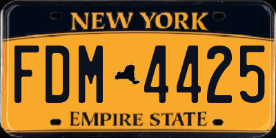 NY license plate FDM4425
