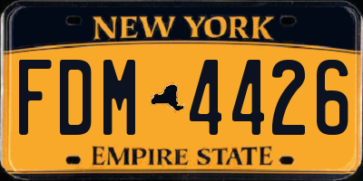 NY license plate FDM4426