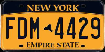 NY license plate FDM4429