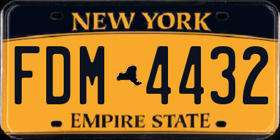 NY license plate FDM4432