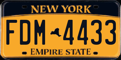NY license plate FDM4433