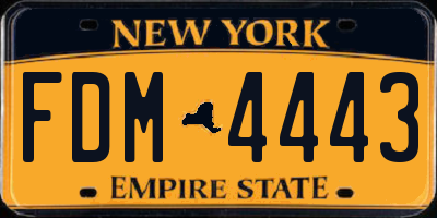 NY license plate FDM4443