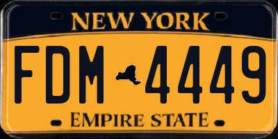 NY license plate FDM4449