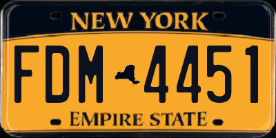 NY license plate FDM4451