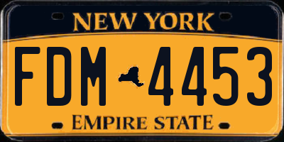 NY license plate FDM4453