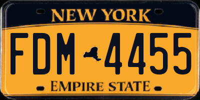 NY license plate FDM4455