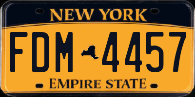 NY license plate FDM4457
