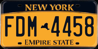 NY license plate FDM4458