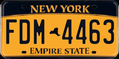 NY license plate FDM4463